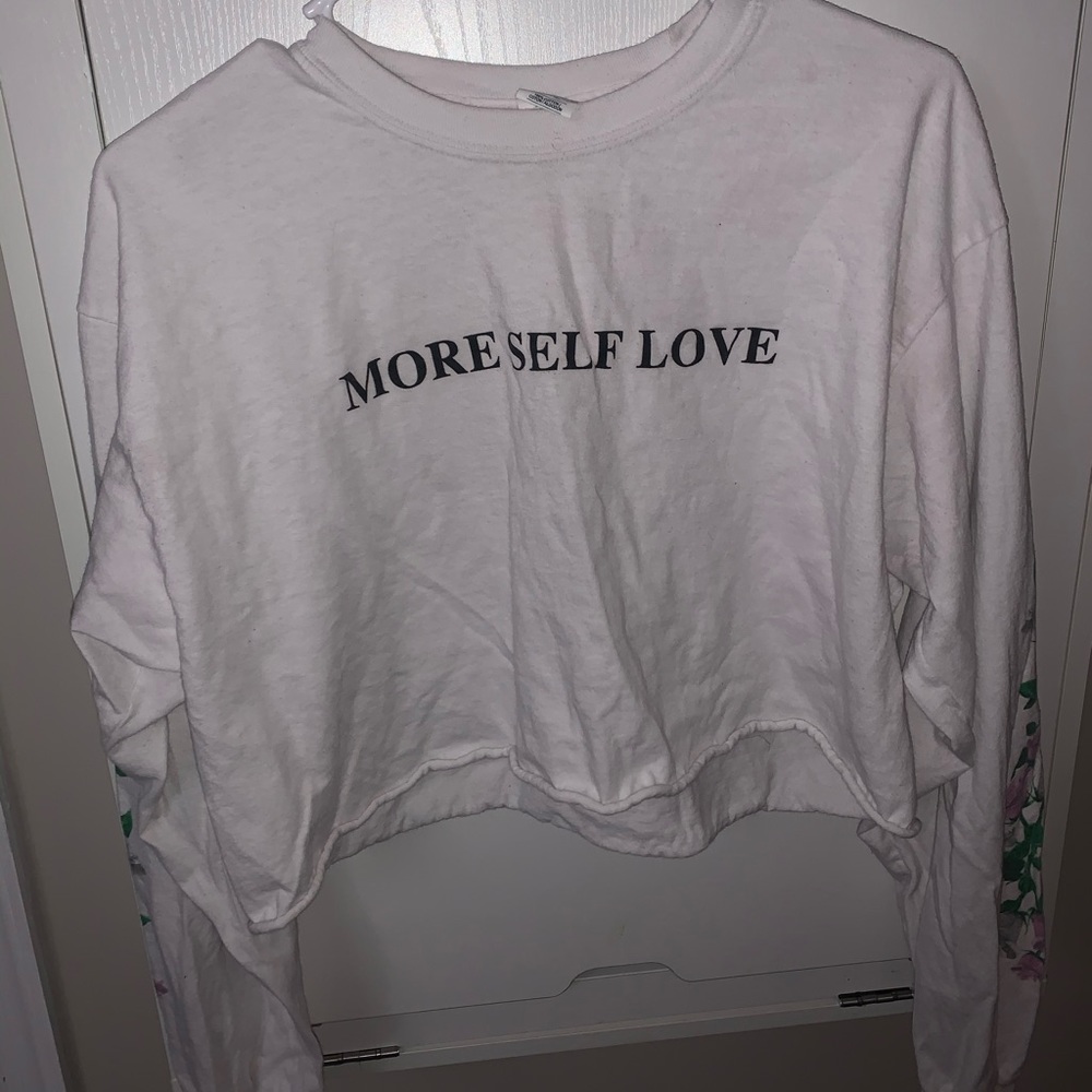 “more self love” crop top